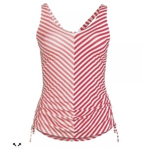 Lands End Tankini Top Size 16w With Adjustable Straps And Drawstring Sides